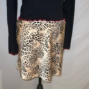 Forever 21 Cheetah Satin Skirt